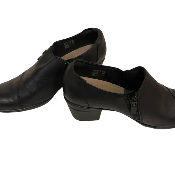 Women’s CLARKS Collection Emslie Black Leather Shoes Heels - Picture 3 of 11